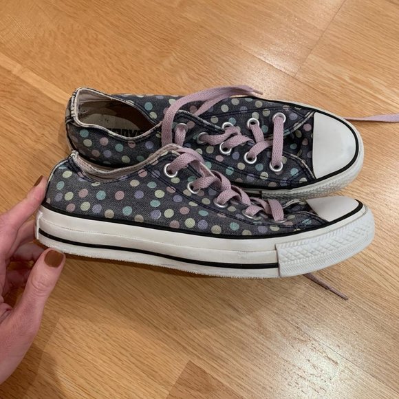 Vintage All Star Multicolour Polka Dots Low Top Converse - Picture 10 of 10